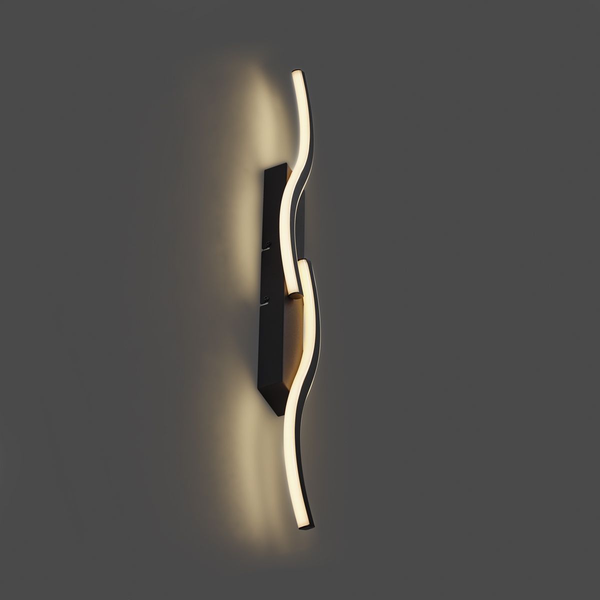 Design wandlamp zwart 3-staps dimbaar 2-lichts - Bummy
