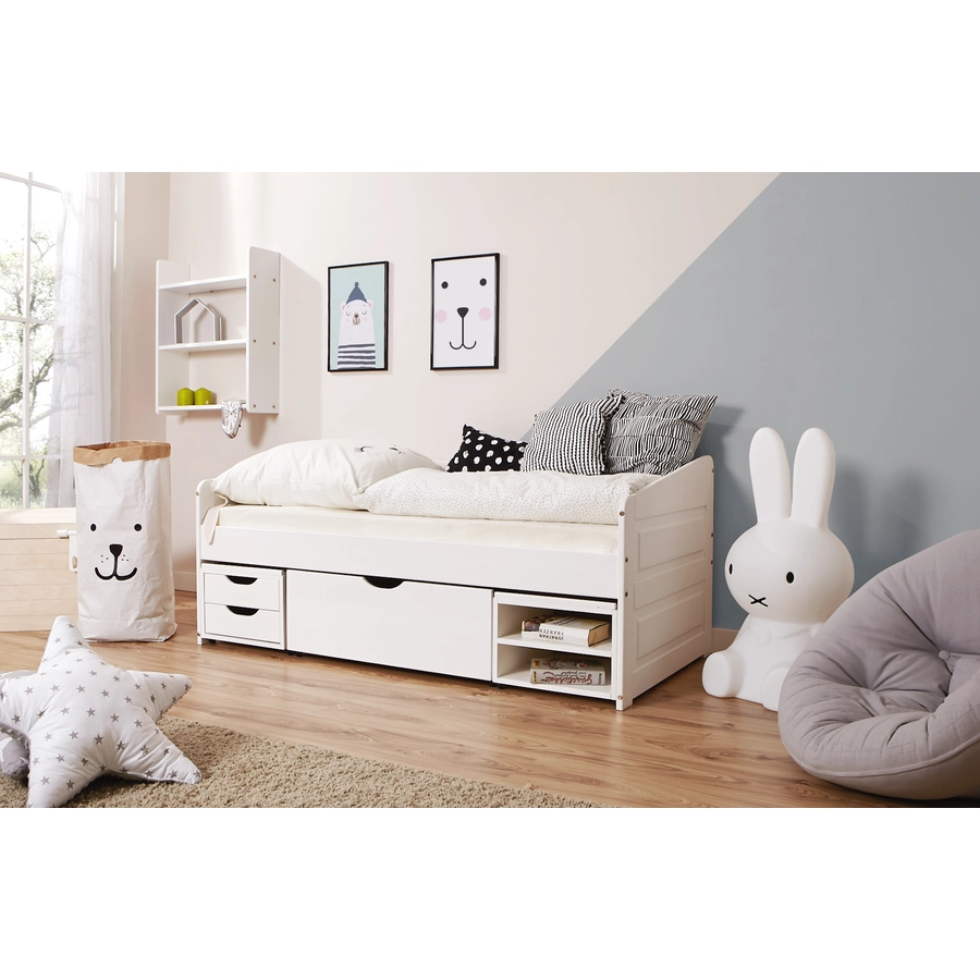 TiCAA Sofabett Micki mini mit 3 Schubladen