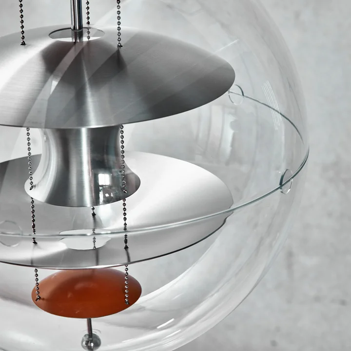 Verpan - VP Globe Pendelleuchte Ø 40 cm, Aluminium / klar