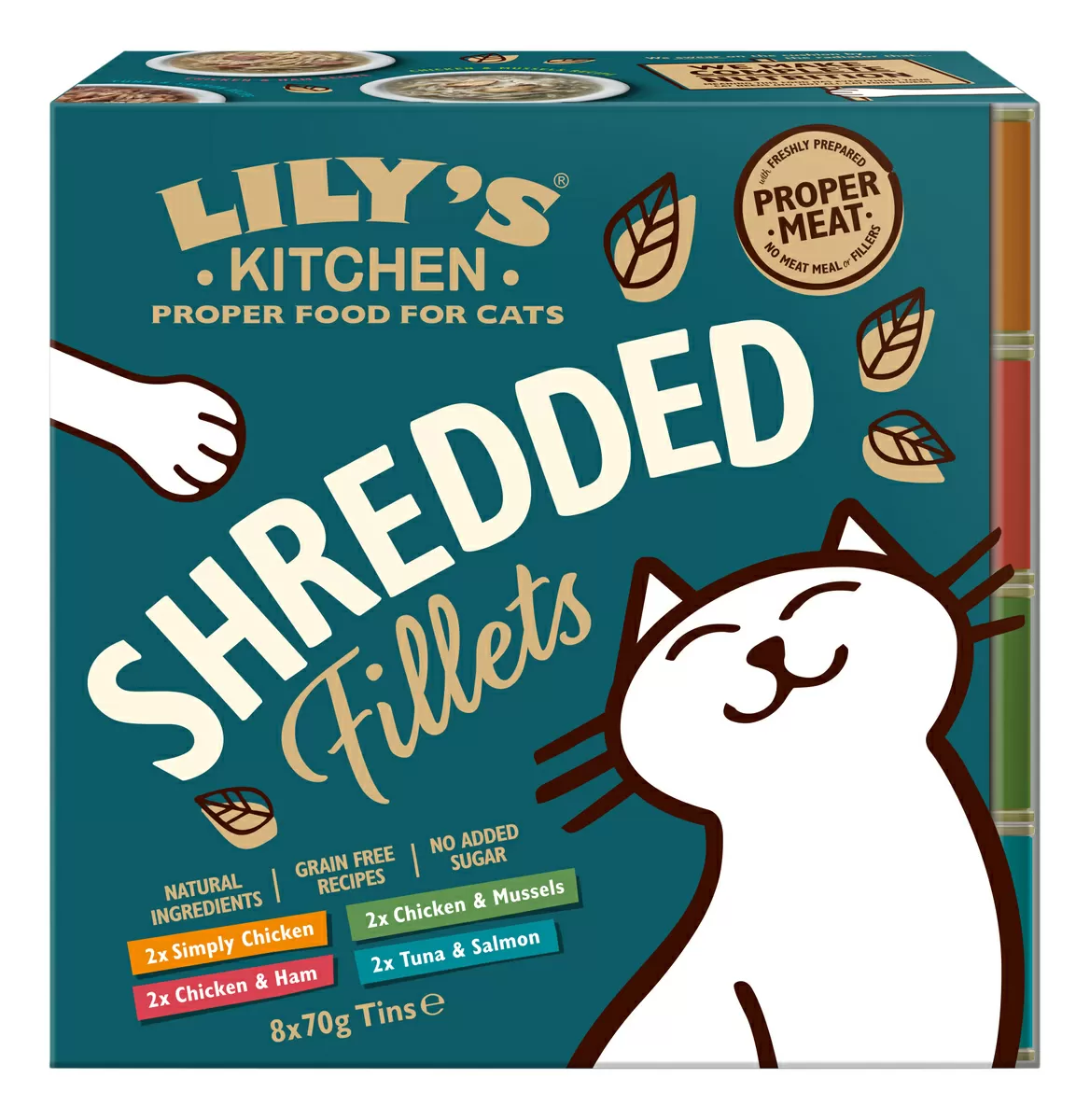 Lily´s Kitchen vådfoder til kat, Shredded Fillets Tins Multipack - 8 stk.