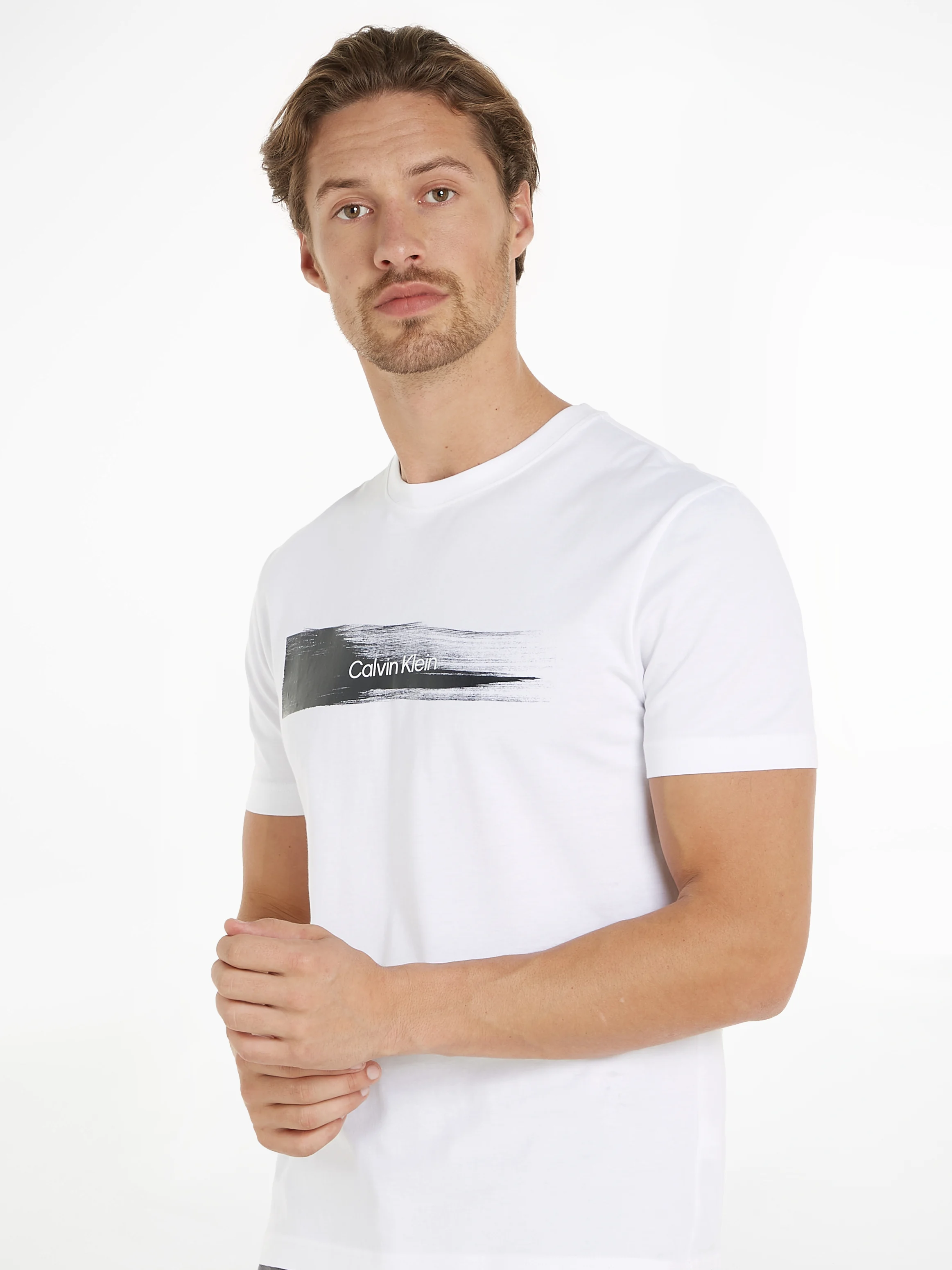 Tee-shirt droit col rond en coton | Blanc