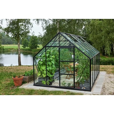 Halls Universal 128 drivhus inkl. sokkel - sort