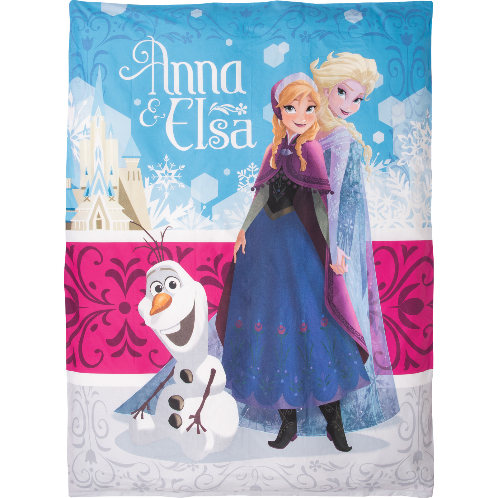 Bettwäsche Frozen mit Elsa, Anna und Olaf