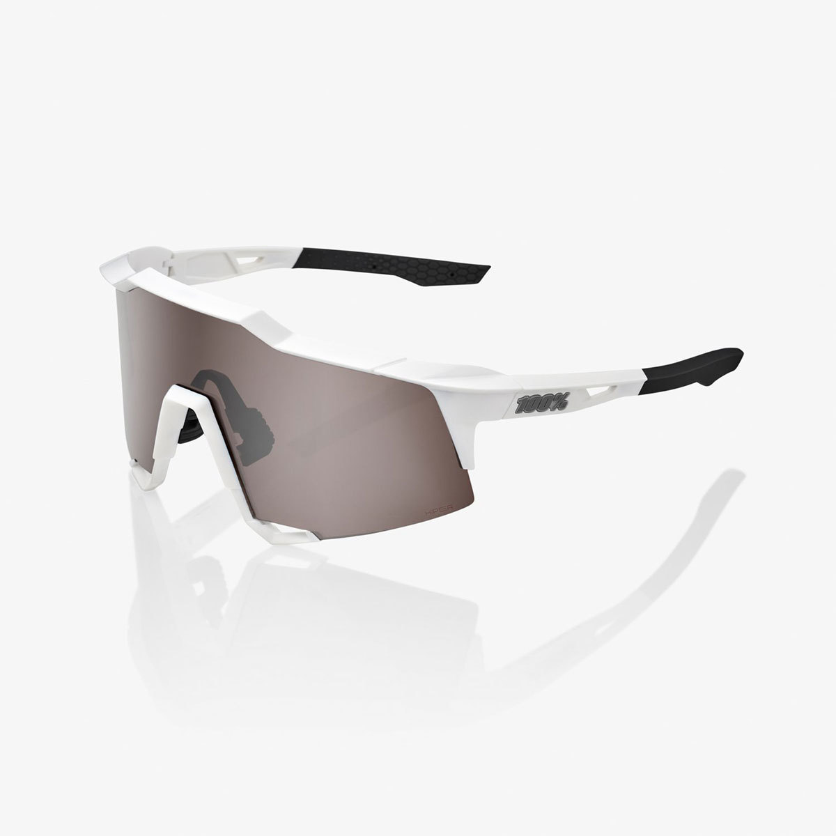 100% Speedcraft Sport Zonnebril Mat Wit met HiPER Silver Mirror Lens