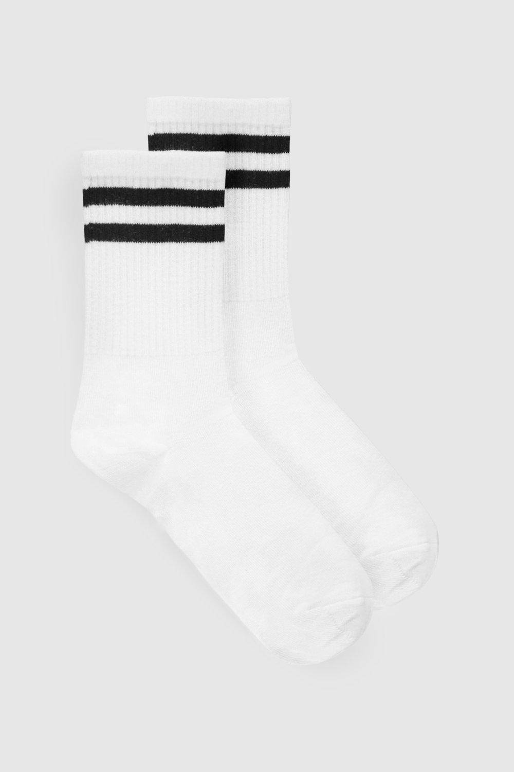 boohoo Chaussettes à Cheville à Rayures de Sport