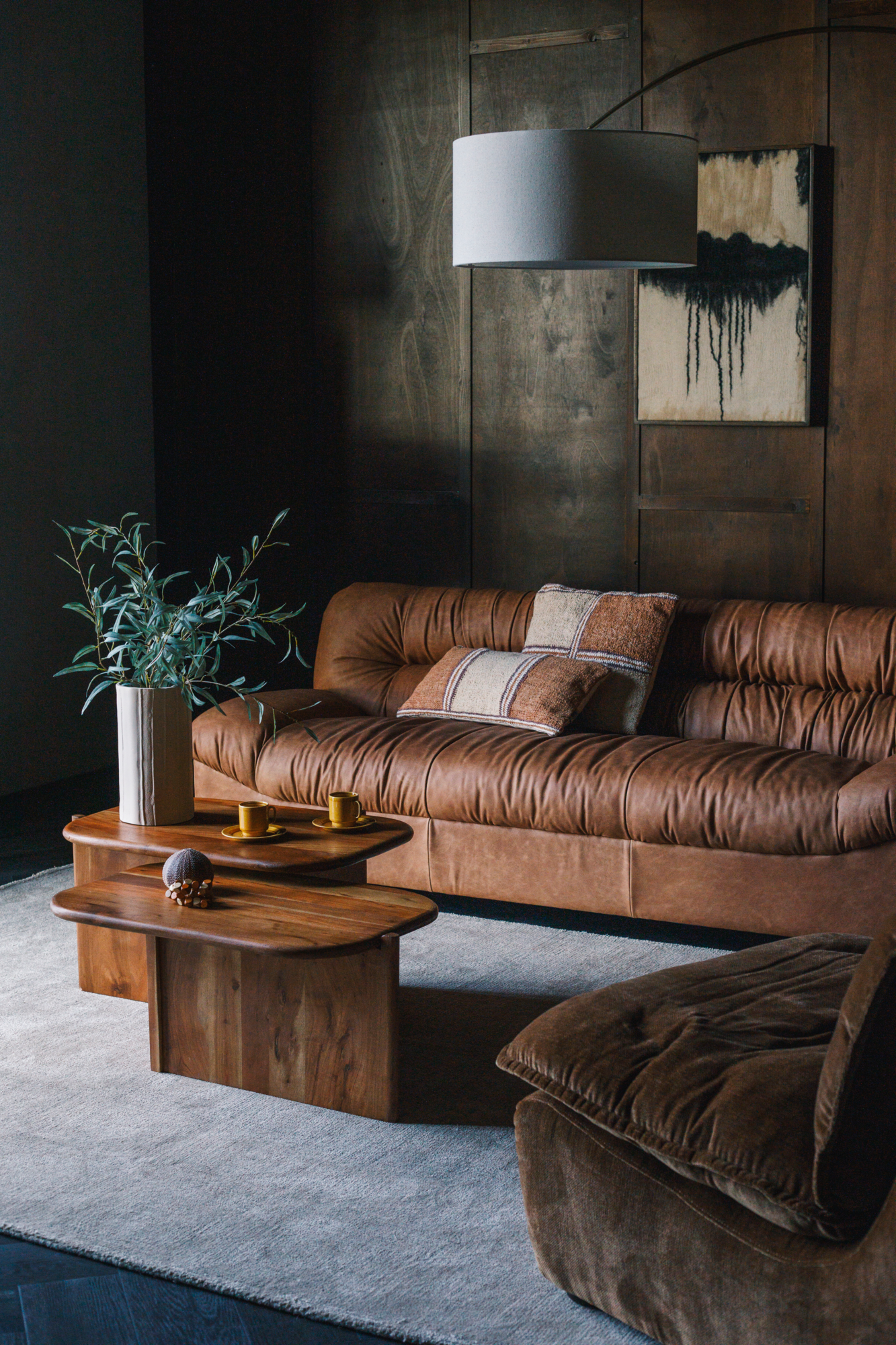Sofa Douglas Wax Leather Cognac
