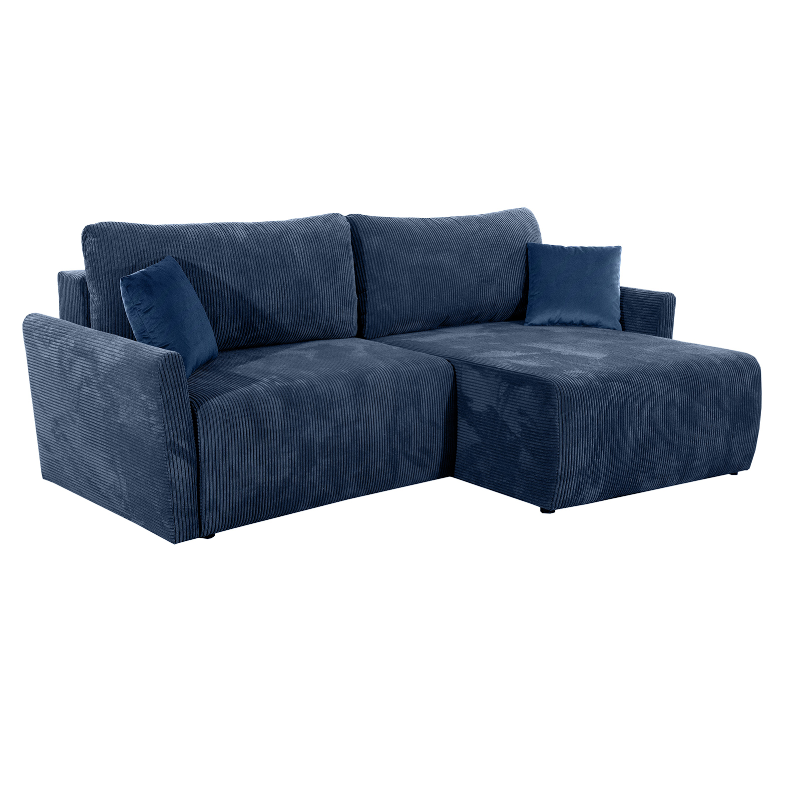 Ecksofa - blau - Liegefunktion und Bettkasten