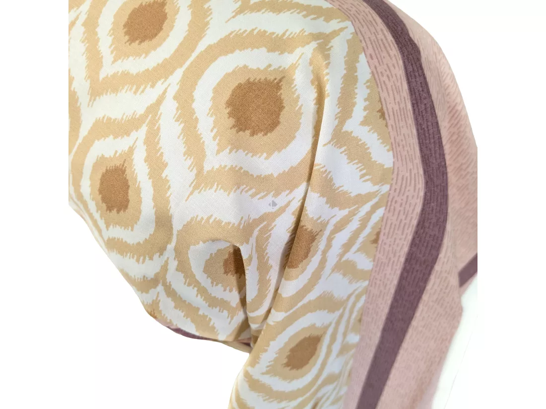 Taie de traversin 140x43 cm coton INOUK rose/beige