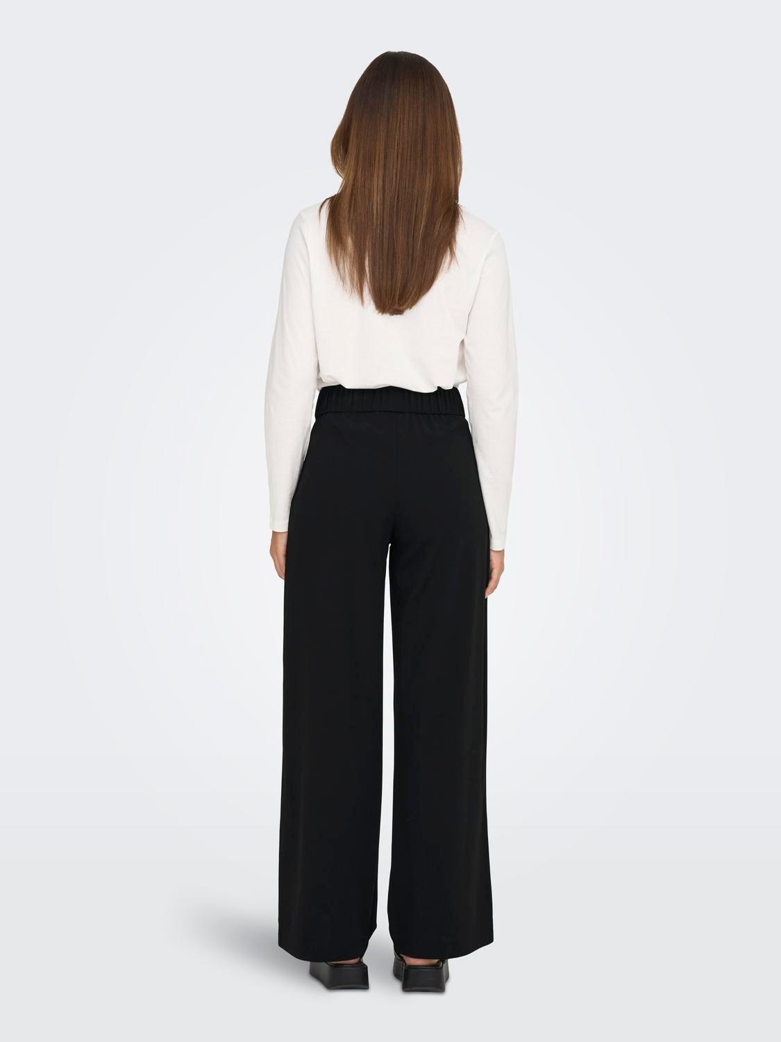 JDYGEGGO Hohe Taille Normal geschnitten Klassische Hose Black