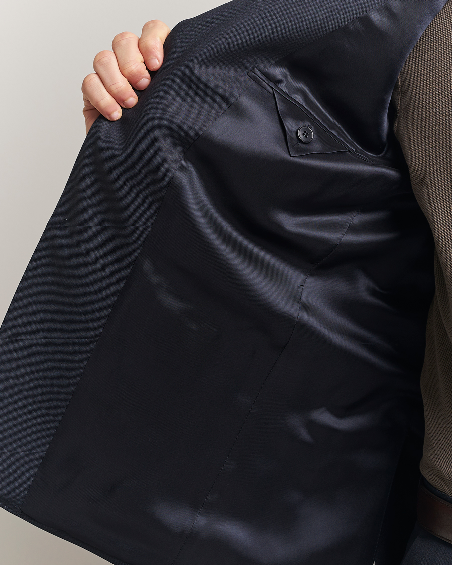 Zegna Tailored Wool Suit Navy