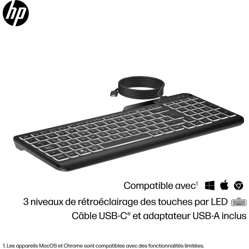Clavier filaire HP 405 rétroéclairé