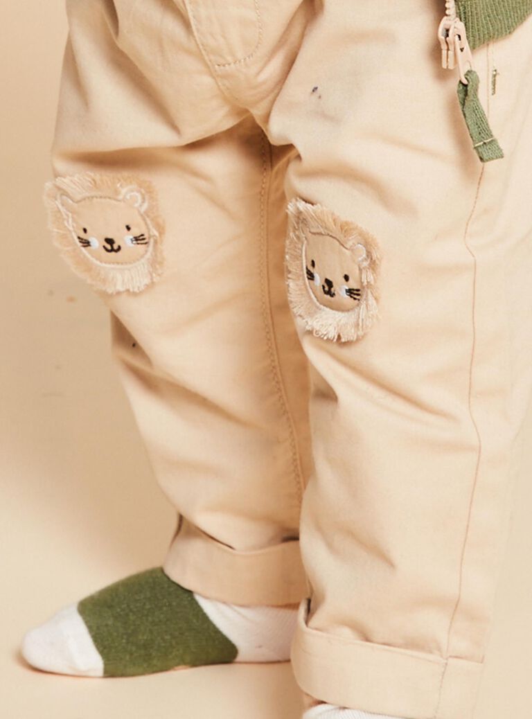 Pantalon beige clair en twill
