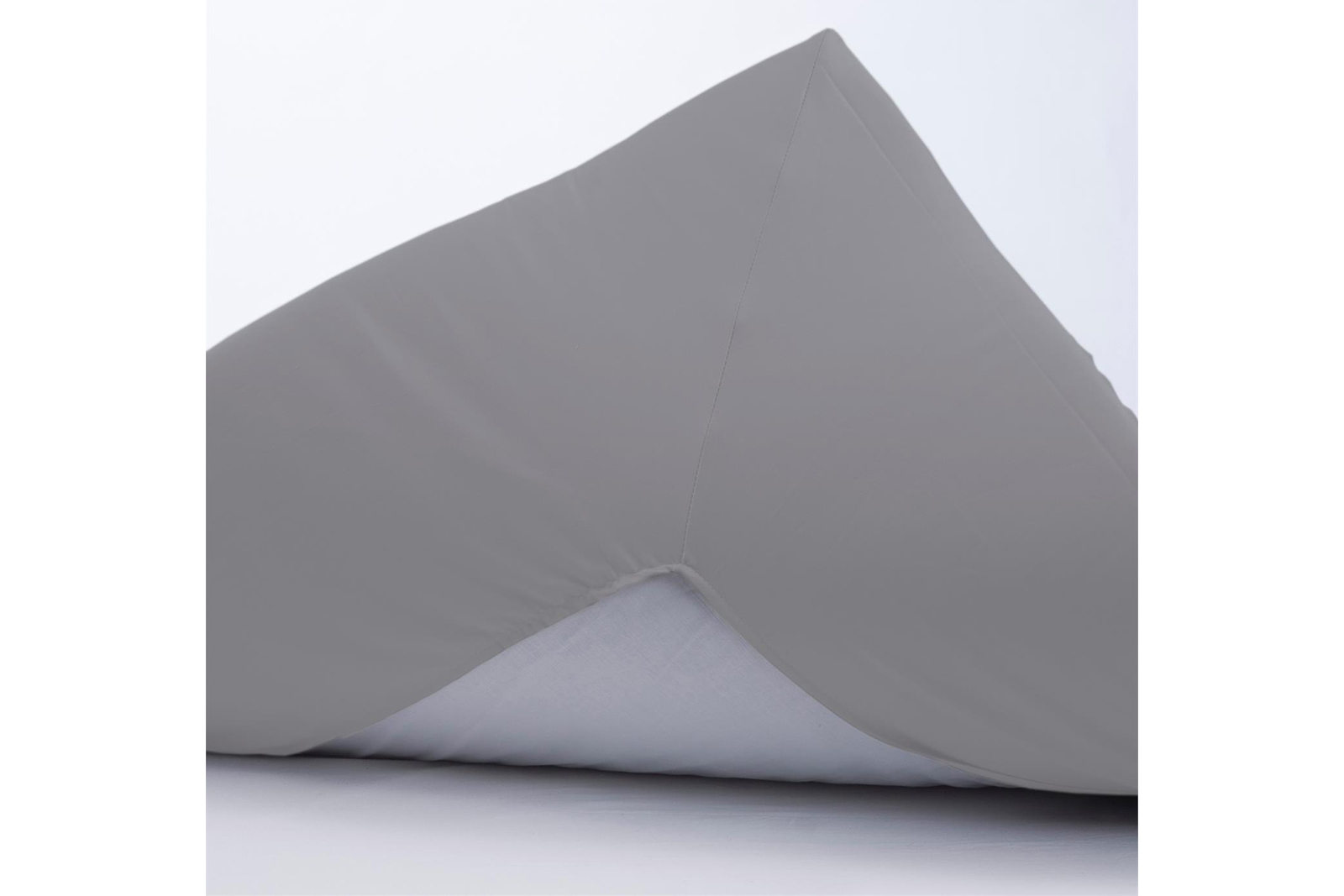 Percale konvoluttlaken Grå percale. 120x200 cm