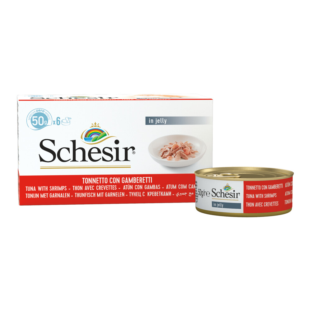 Schesir Kattenvoer Tonijn - Garnaal6 x 50 gr