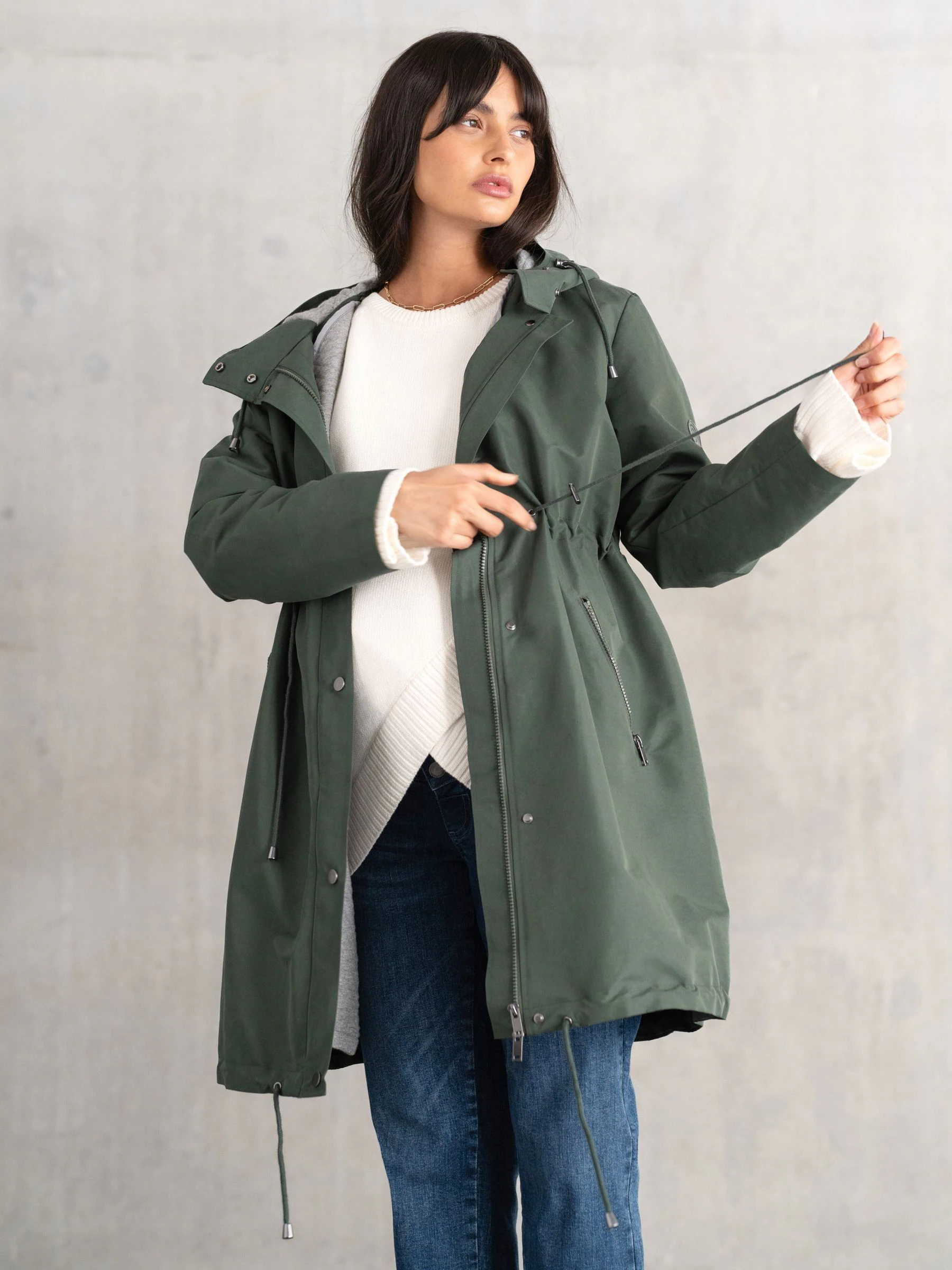 Seraphine Maternity Green Lightweight Parka
