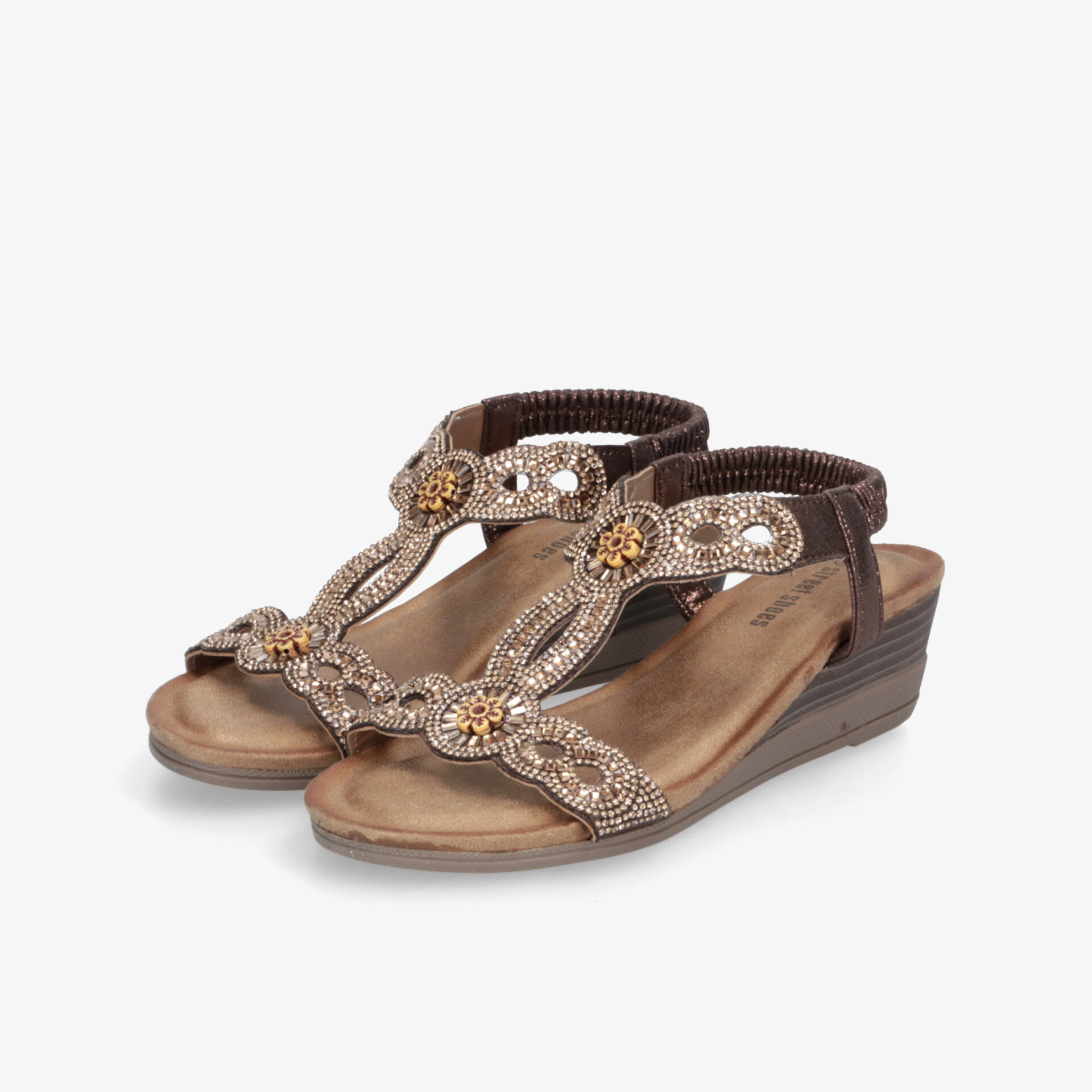 street shoes Damen Keilsandalen braun