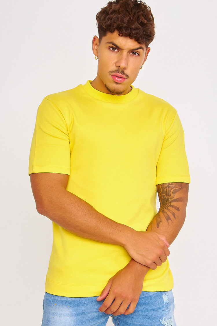 T-shirt jaune manches courtes uni