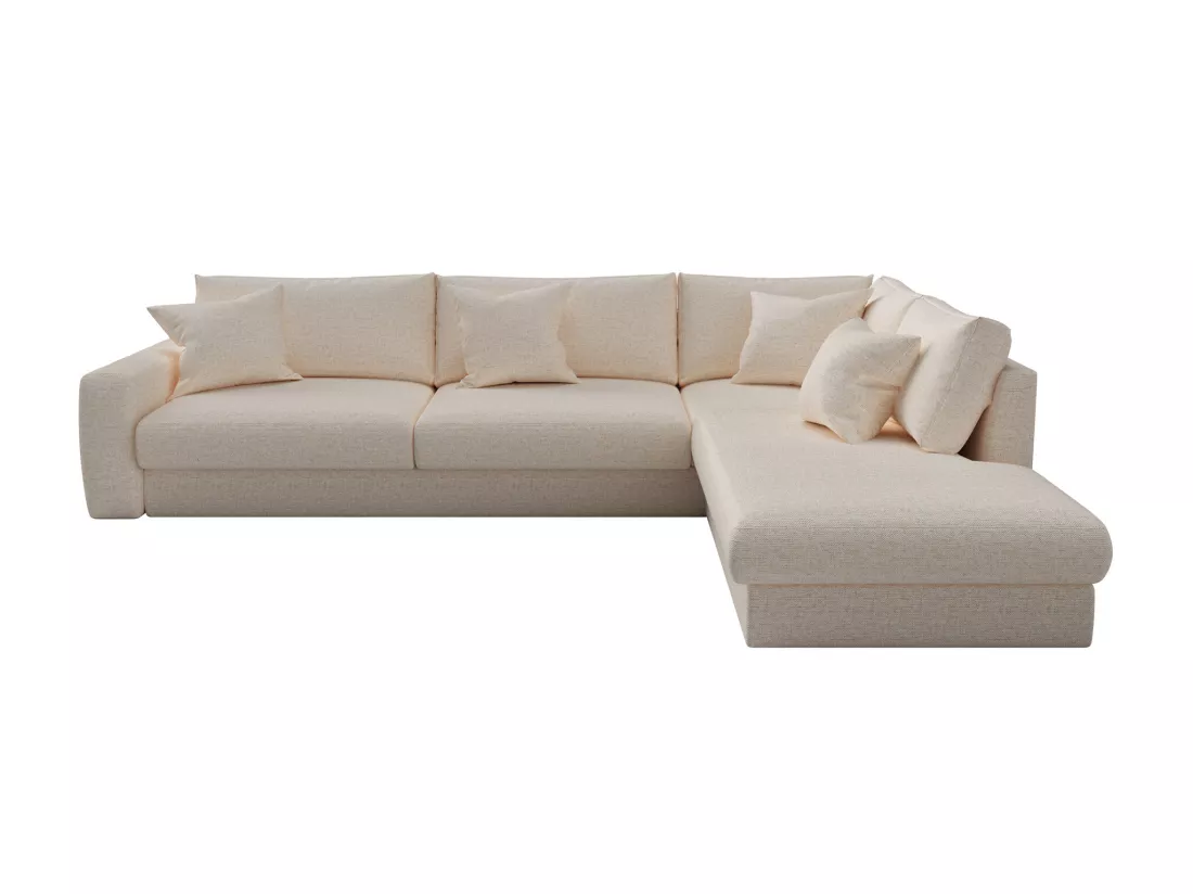 Canapé d'angle droit en tissu beige JULINA de Maison Céphy