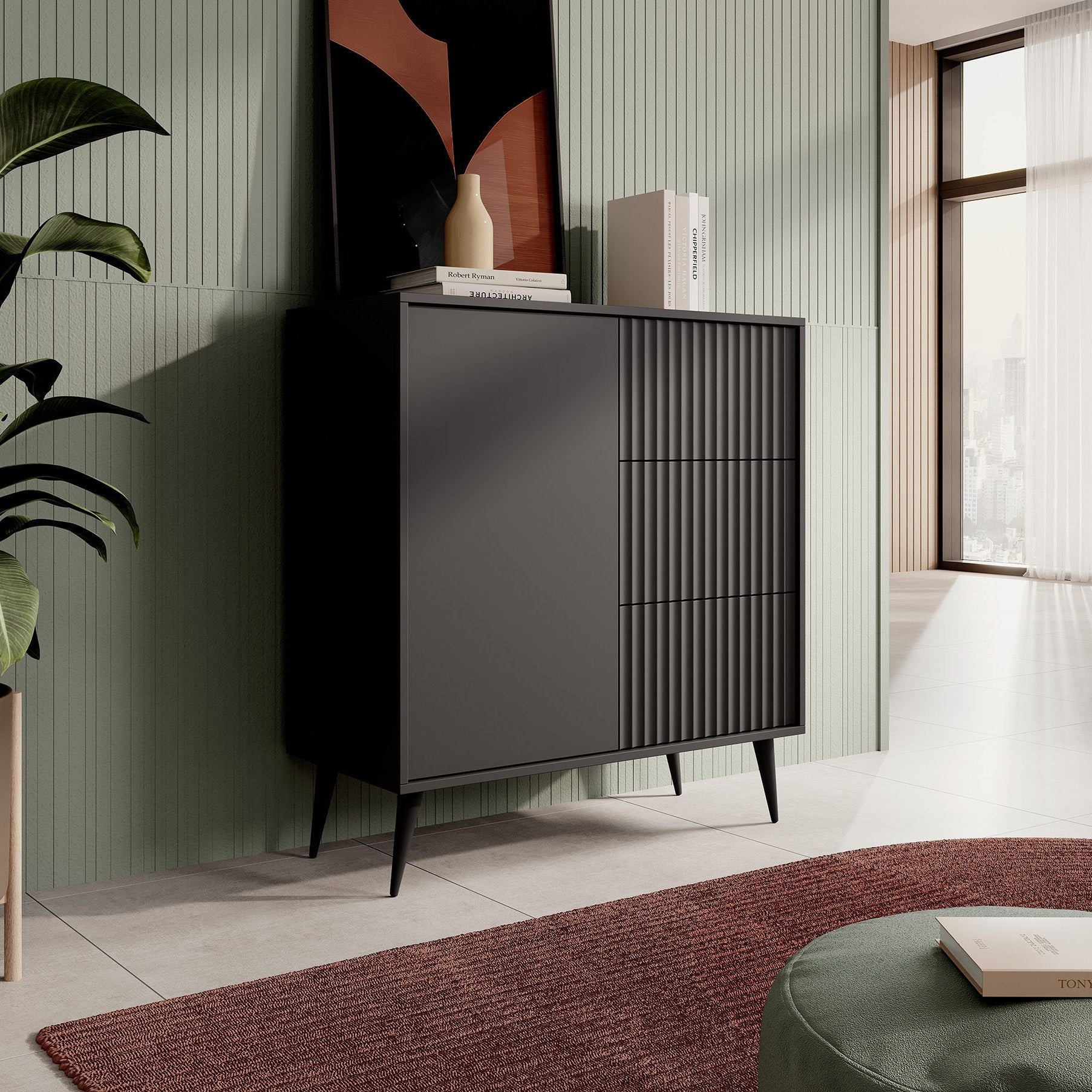 Winq - Dressoir - Antraciet - 90x40x98 cm