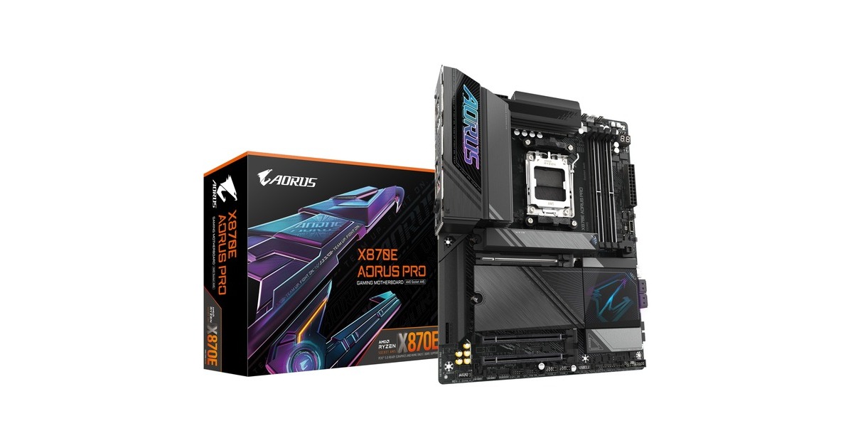 GIGABYTEX870E AORUS PRO socket AM5 moederbord  (Zwart, RAID, 2.5 Gb-LAN, WLAN, BT, Sound, ATX, Tweedekans)