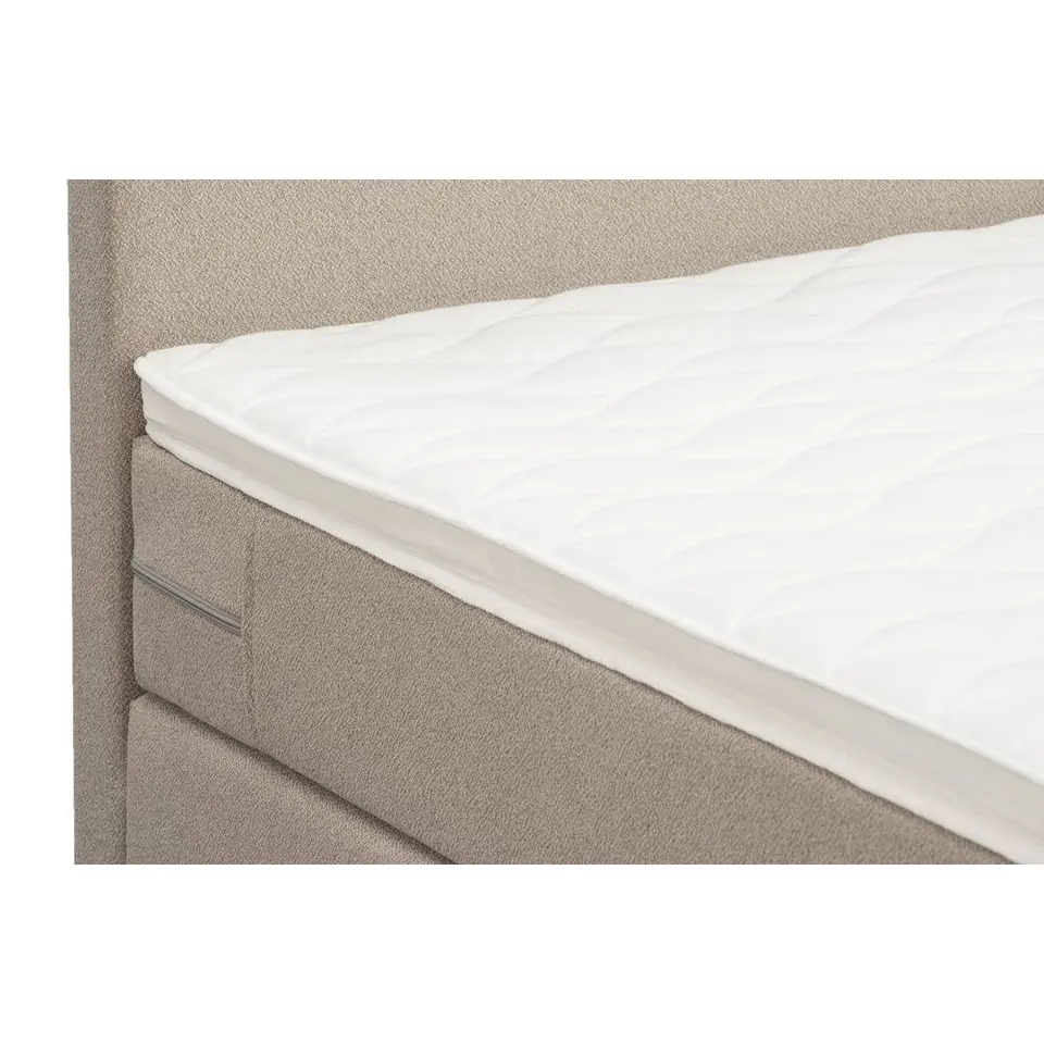 Boxspring met opbergruimte en voetbord Liv egaal - beige - 140x200cm