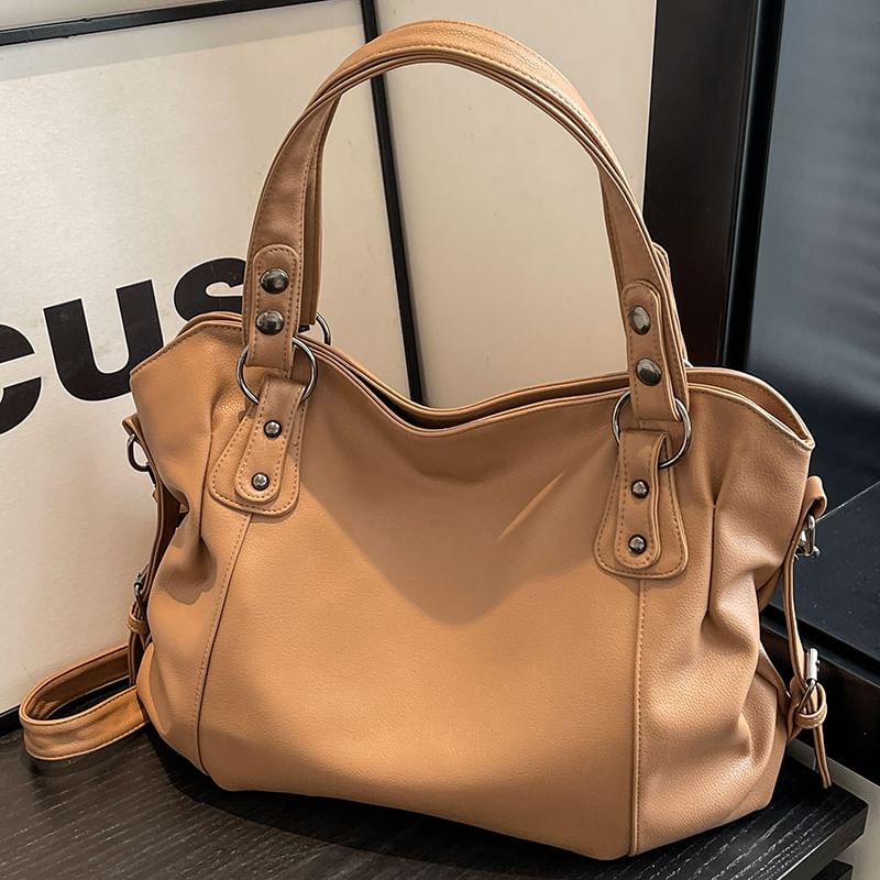 Skyglow - Effen imitatieleren tas