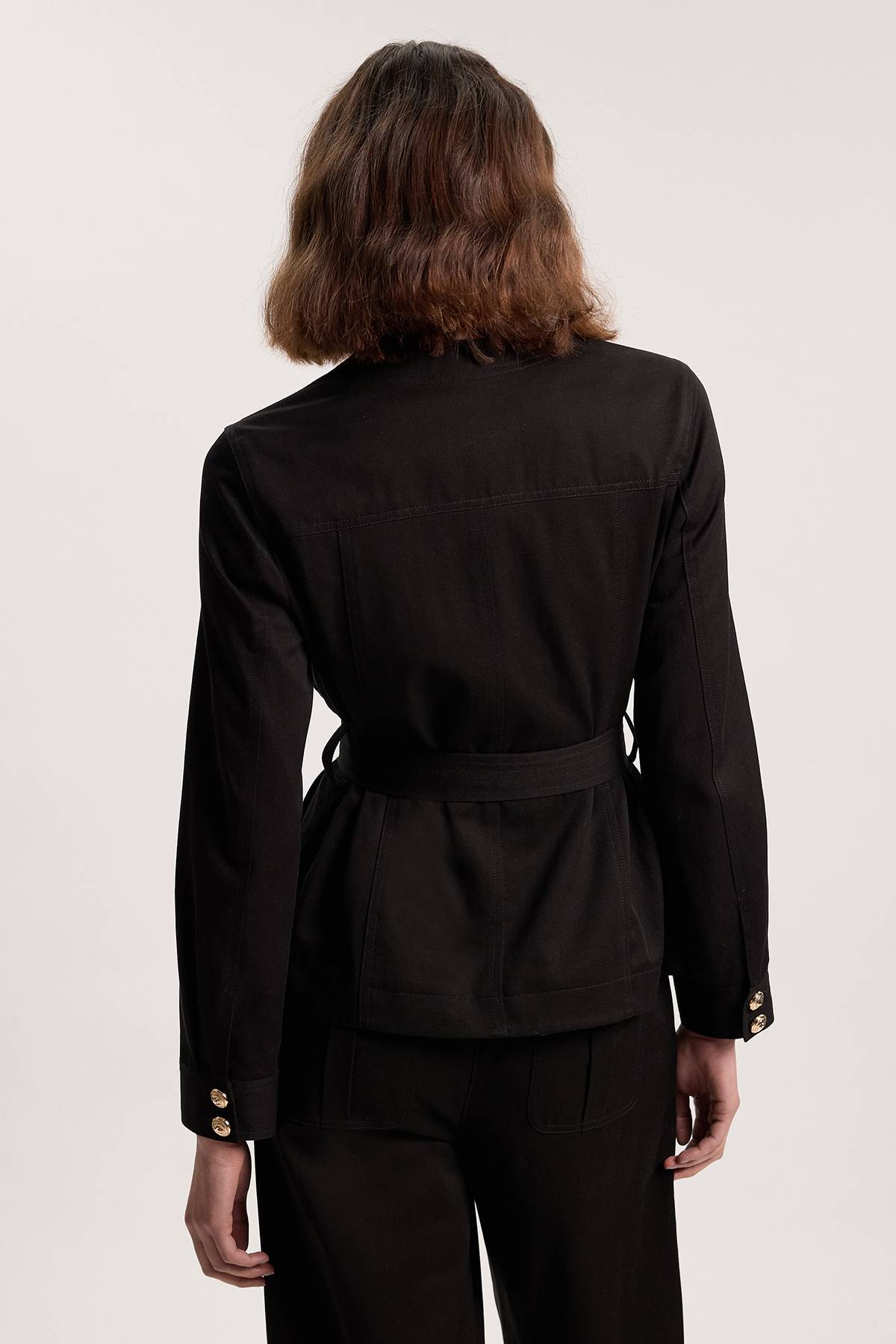 KarenMillen Chemise En Coton À Détails Boutons Utilitaires Et Ceinture À Nouer À La Taille