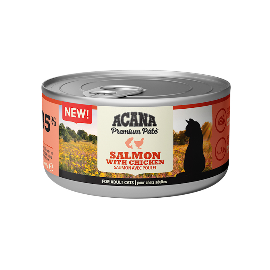 Acana Premium Patê de Salmão e Frango em lata de 85g para gatos