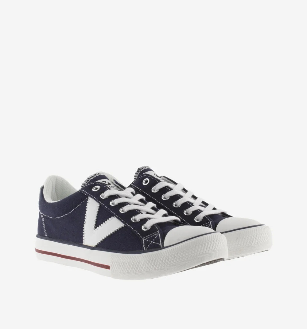 TRIBU TOILE CONTRASTANTE Baskets sport en toile unisexe logo MARINO