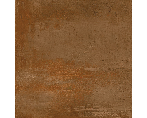 Terrastegel van porselein, metallic Cortenbruin, gerectificeerde rand, 60 x 60 x 2 cm