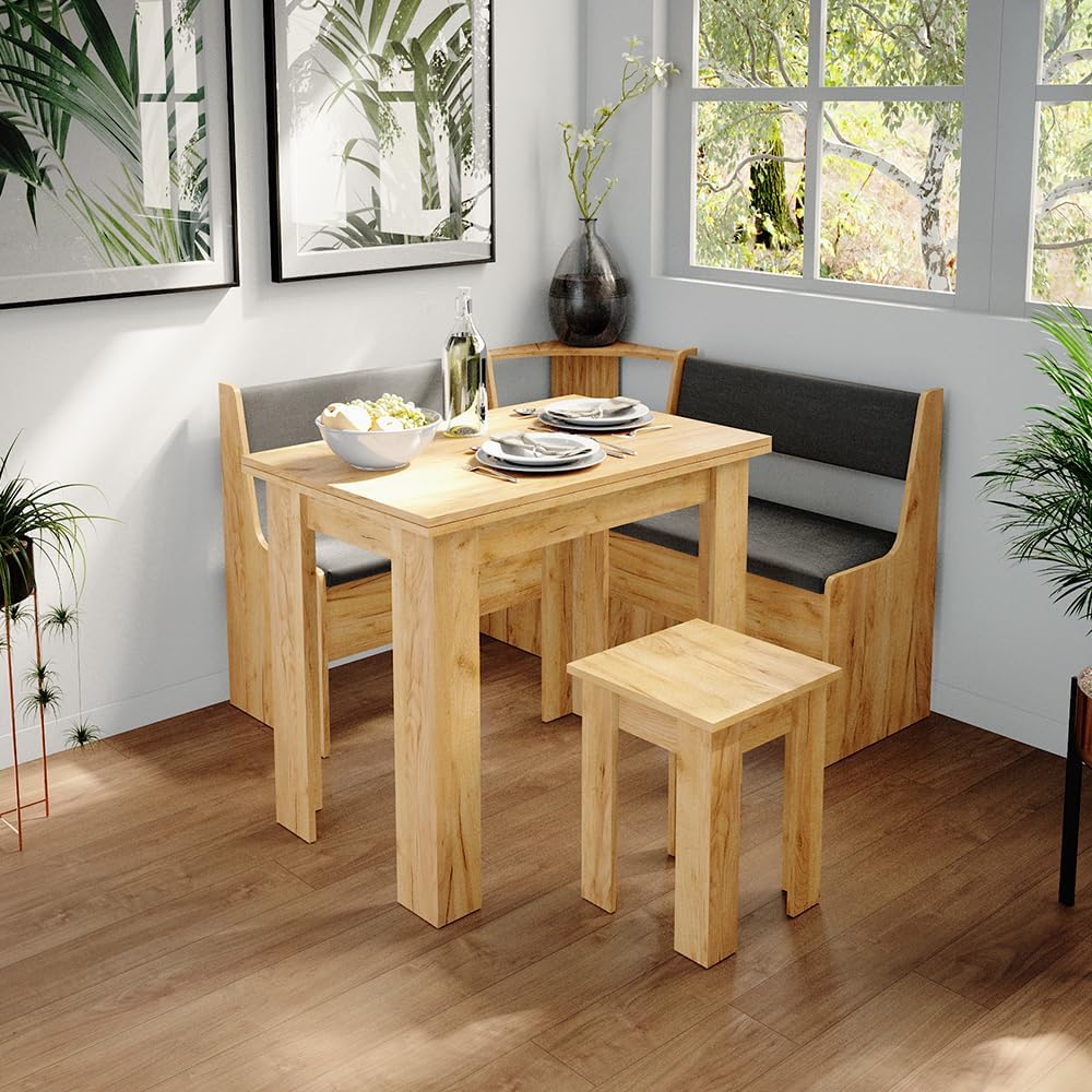 Vicco Esszimmer-Eckbank Roman, Goldkraft Eiche, 76.6 x 41.5 cm
