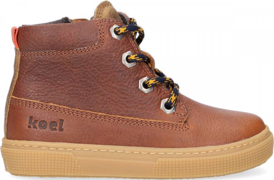 Koel4kids 03m008 Hoge sneakers Leren Sneaker Jongens Kids Cognac