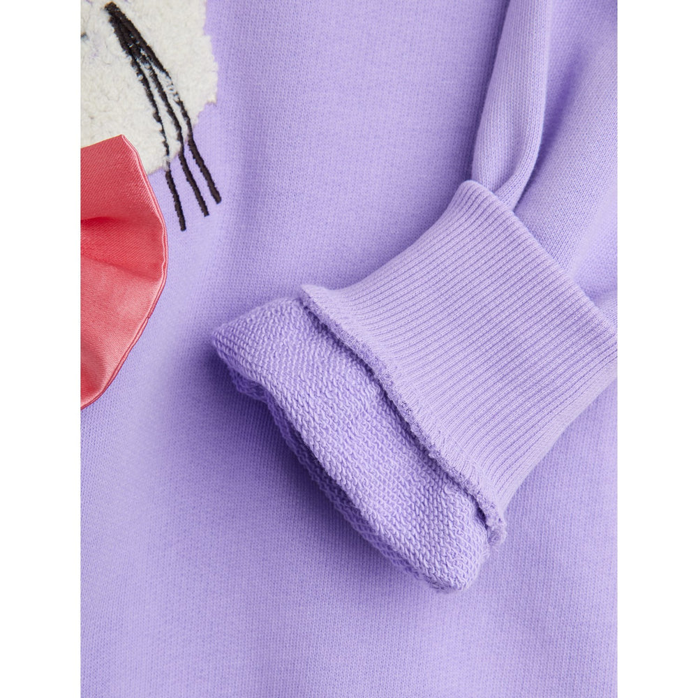 Køb Mini Rodini Purple Cat Med Bowtie Chenille Sweatshirt
