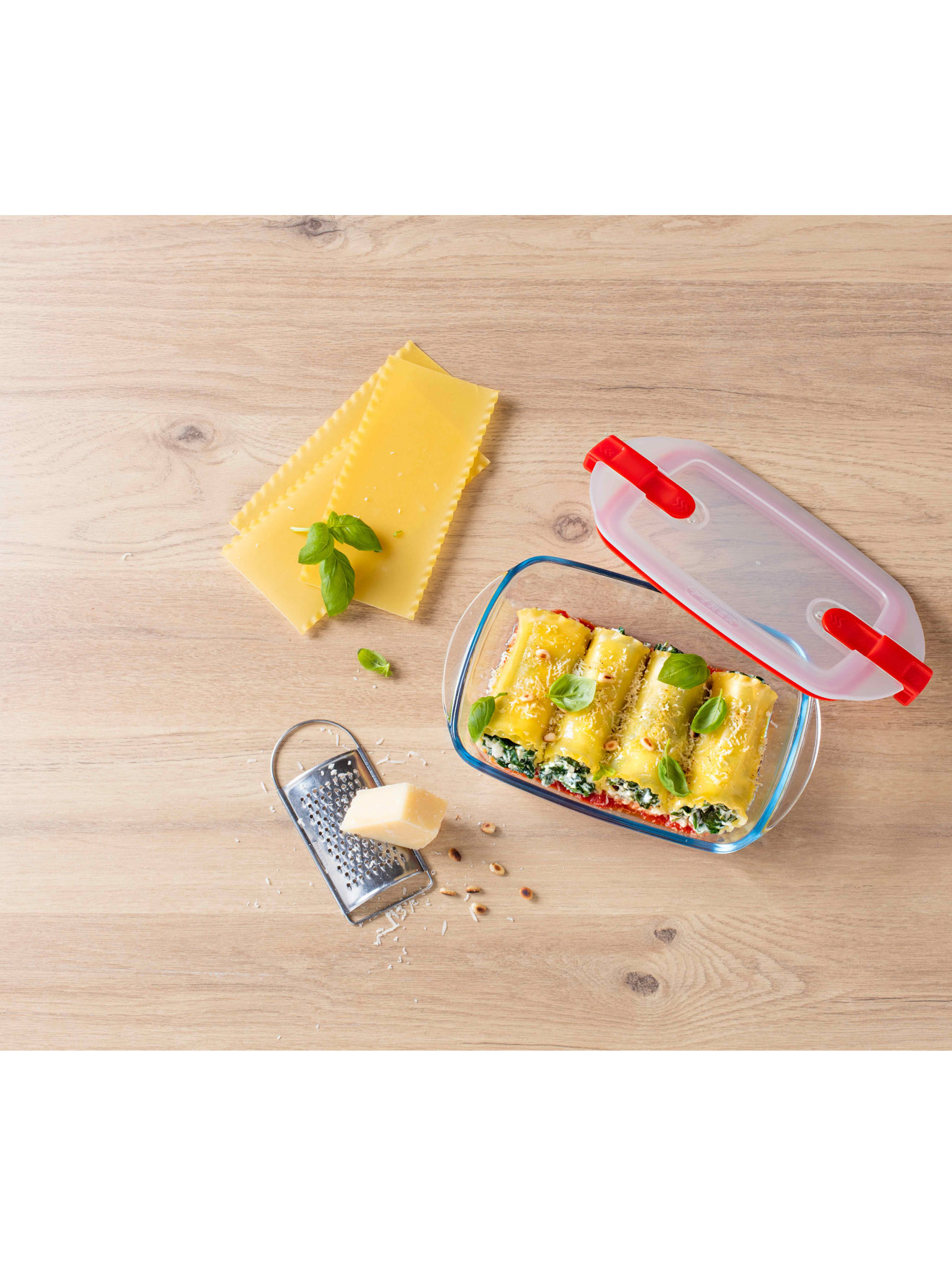 Plat rectangulaire pyrex avec couvercle