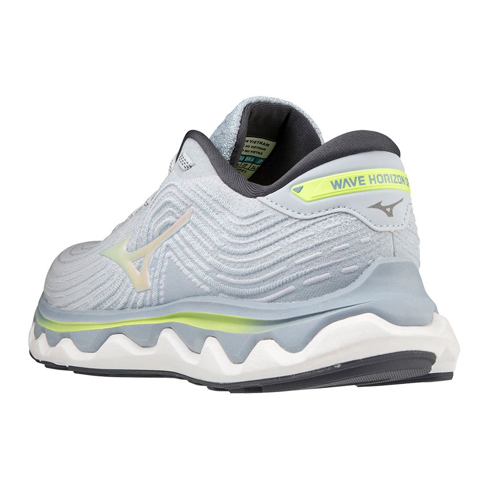 Mizuno WAVE HORIZON 6 - Chaussures running Femme heather/wht/neolime