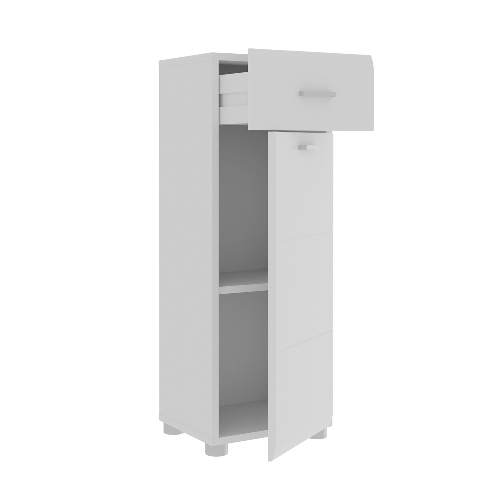 Unterschrank - weiß Hochglanz-weiß - 83 cm hoch