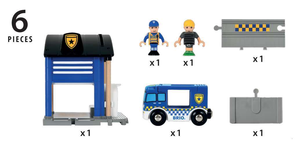 BRIO Spiel Polizeistation mit Einsatzfahrzeug