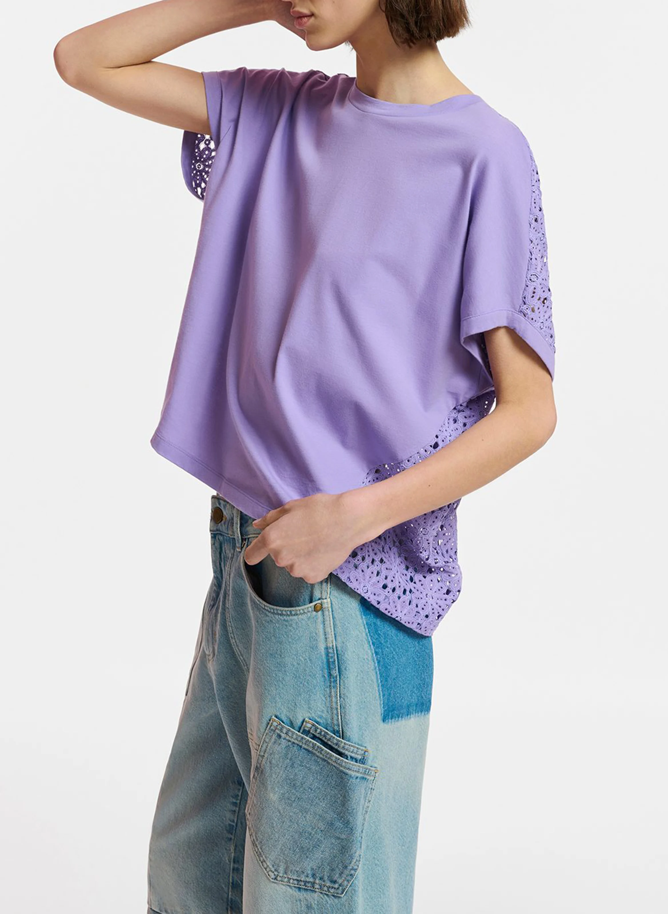 GERB - Tee-shirt ample col rond en coton bio | Violet