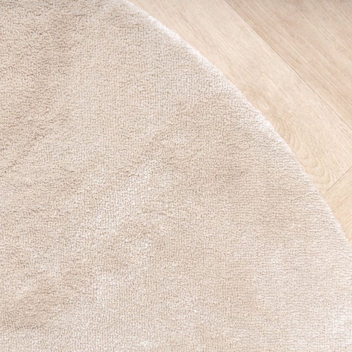 Rond viscose vloerkleed - Vive Creme | Wasbaar!