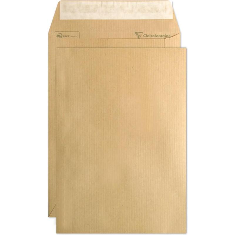 Paquet de 15 Pochettes Kraft Milleraies Brun C5-162x229 mm - Auto-Adhésives - 90g/m2 - Brun