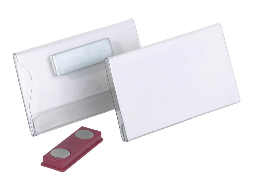 DURABLE - Navneskilt - for 40 x 75 mm - magnet - gennemsigtig (pakke med 25)