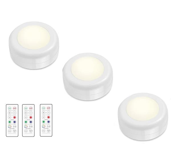 INF LED spotlight med fjernkontroll  3-pack