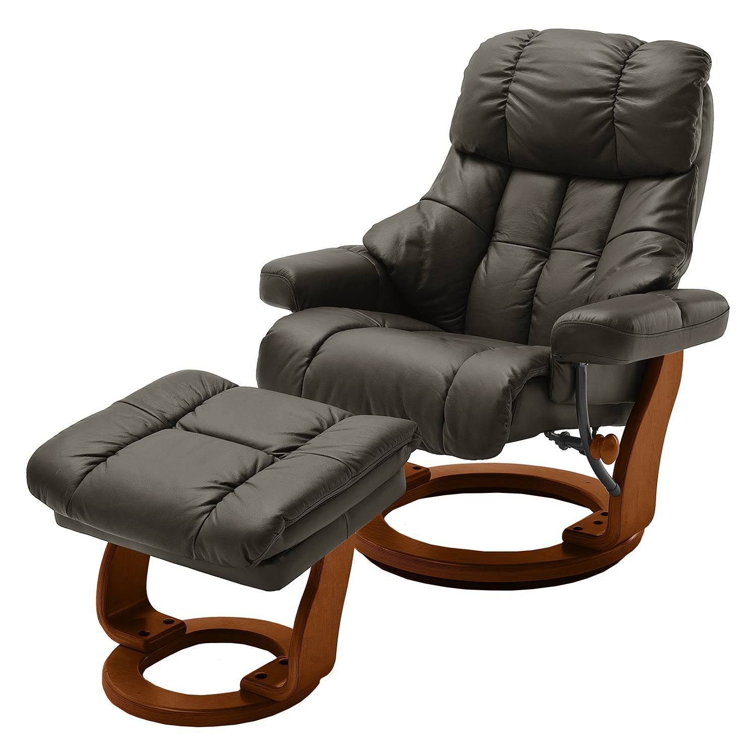 Modoform Relaxsessel Grunewald mit Hocker Grau/Schlamm Kontaktflächen