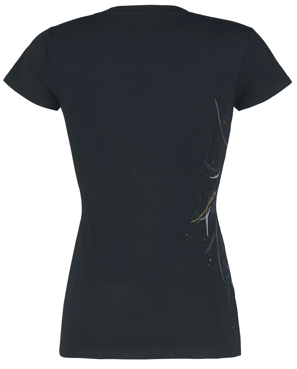 T-Shirt Femme Croquis Corbeau | Black Premium by EMP T-Shirt Manches courtes