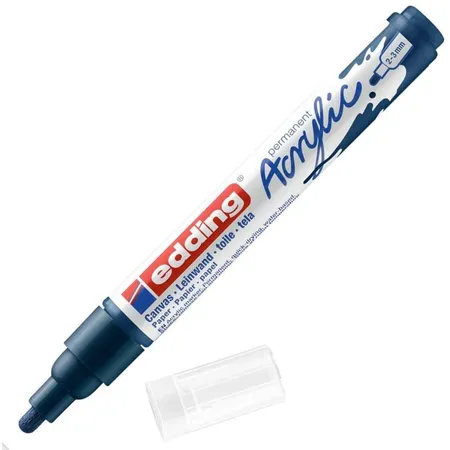 edding 5100 Acrylmarker medium - dunkel-blau - 1 Acrylstift wasserfest - mittlere Rundspitze 2-3 mm