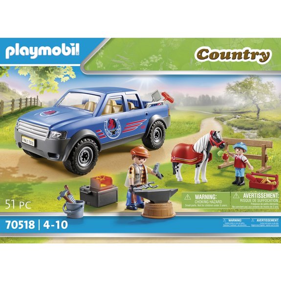 Maréchal-ferrant et véhicule Playmobil 70518