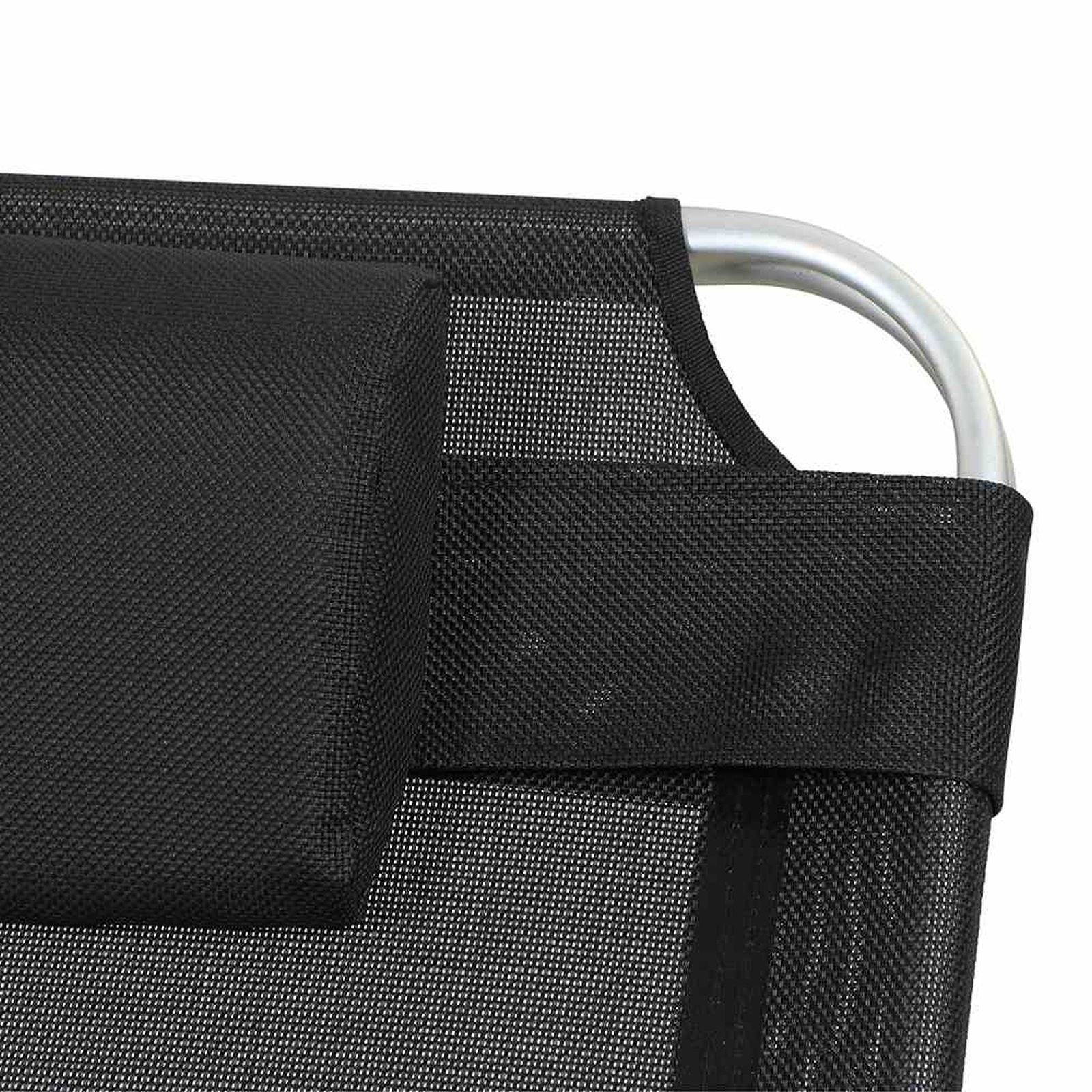 Gartenliege SOLE - schwarz-silber - klappbar