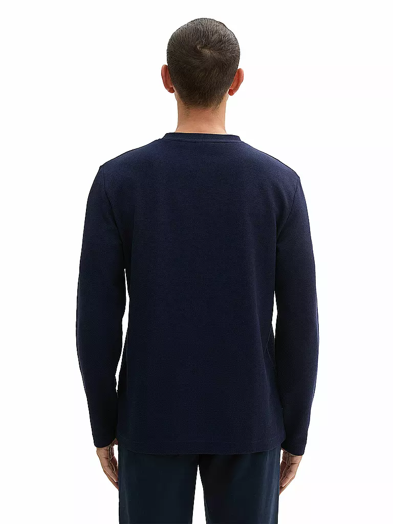 TOM TAILOR Pullover HENLEY dunkelblau
