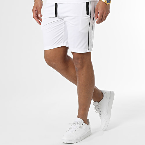 Ensemble Tee Shirt Et Short Jogging E384 Blanc