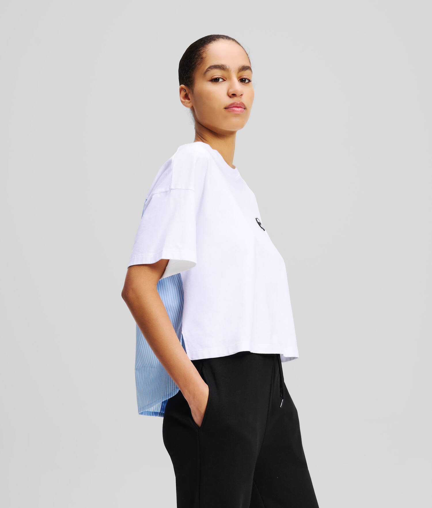 T-SHIRT EN TISSU MÉLANGÉ IKON - Blanc